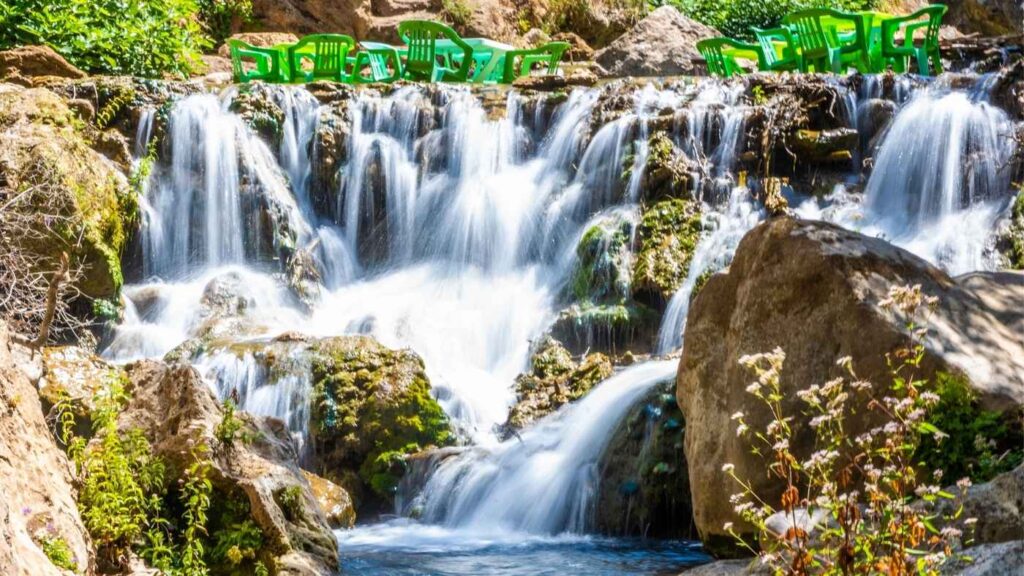 Akchour waterfalls near Chefchaouen hiking trail