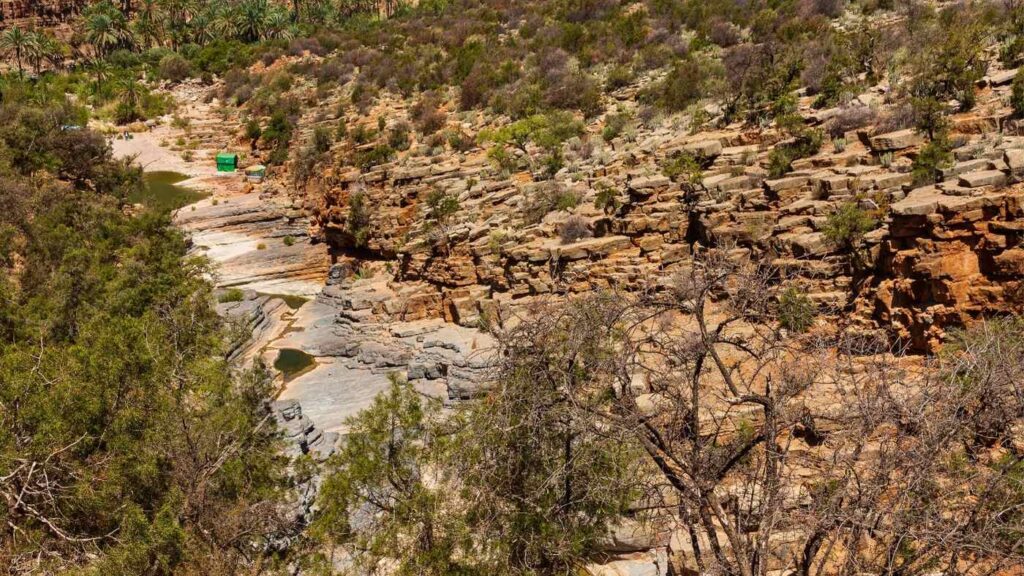 Rocky landscape and hiking area in Paradise Valley near Agadir