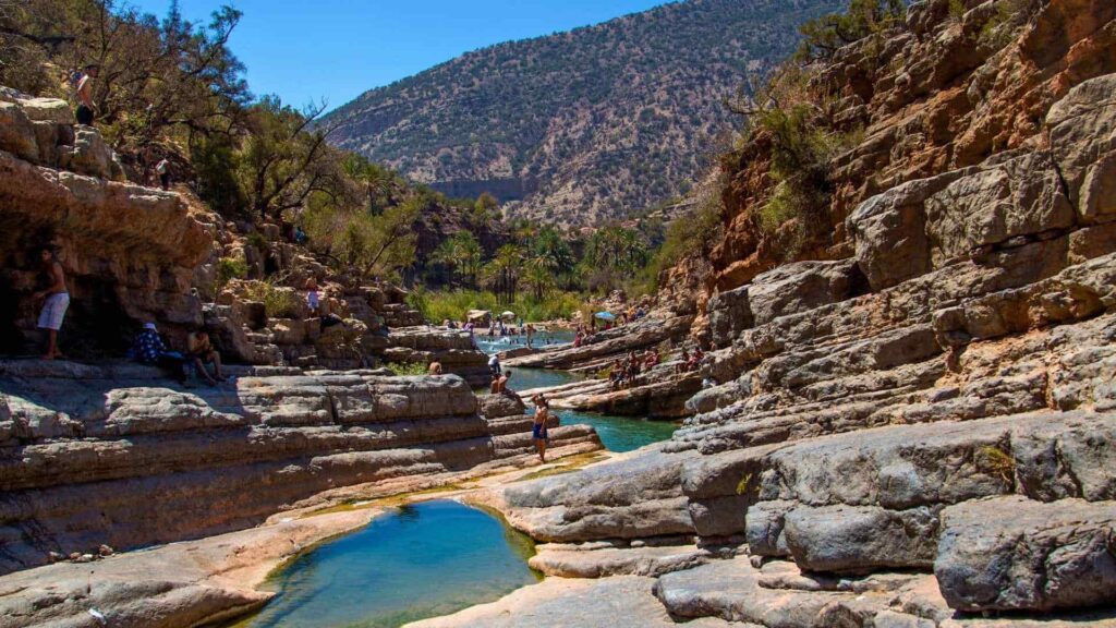 Paradise Valley near Agadir palm trees and natural pools