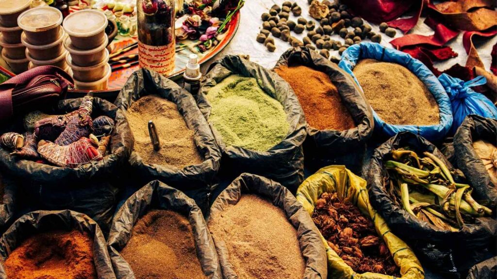 Spices and traditional products at Souk El Had