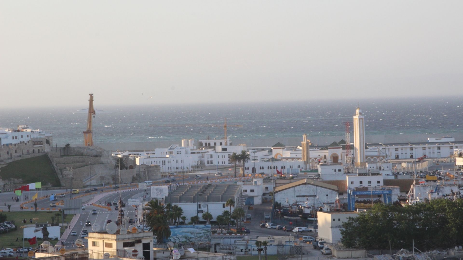 Tanger travel guide - Tangier port and city skyline overlooking the Mediterranean Sea