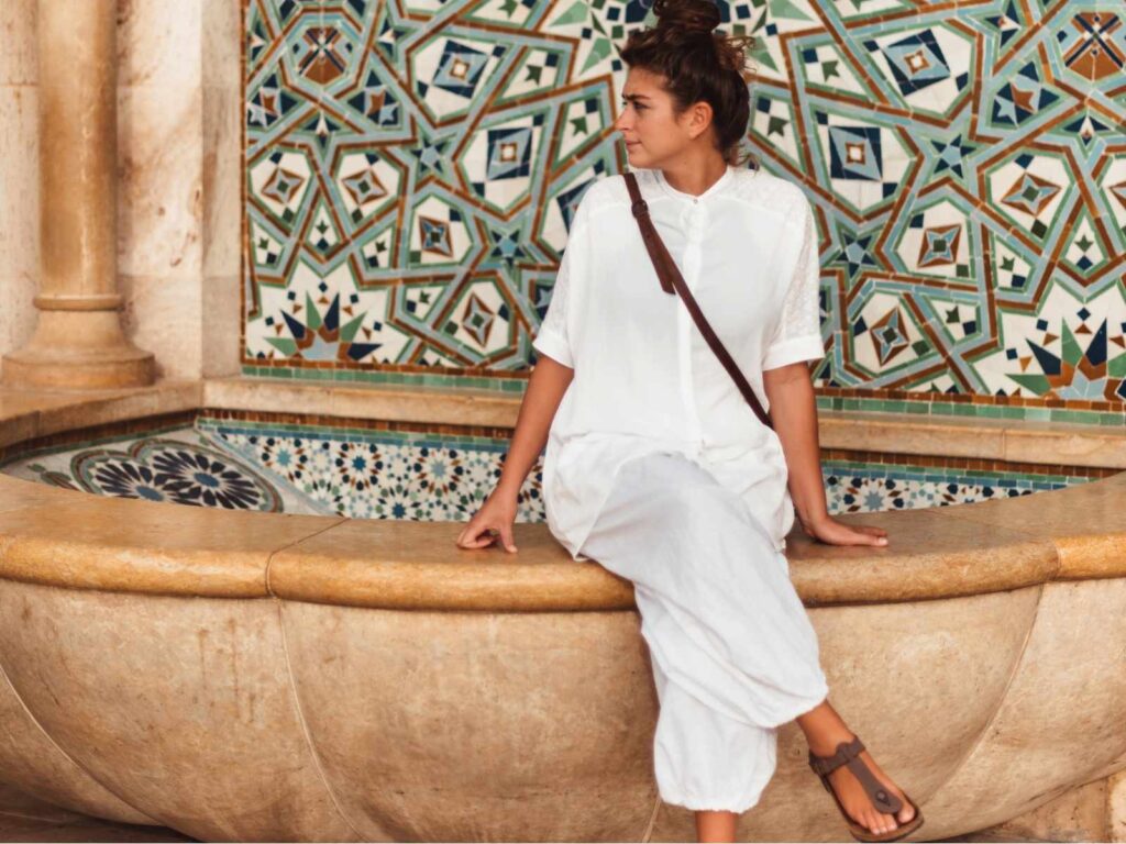 Lightweight summer outfit suitable for hot weather in Morocco