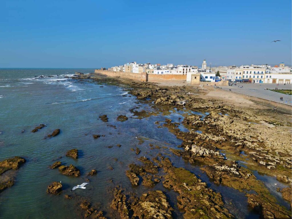 Atlantic coastline and historic city walls of Essaouira