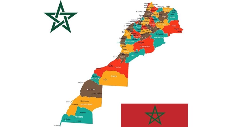 Map of Morocco showing major cities and suggested travel itineraries
