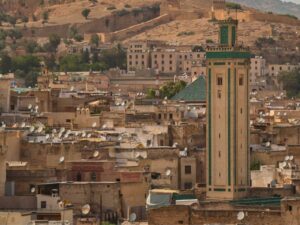 Fes medina skyline featured in this Fes travel guide